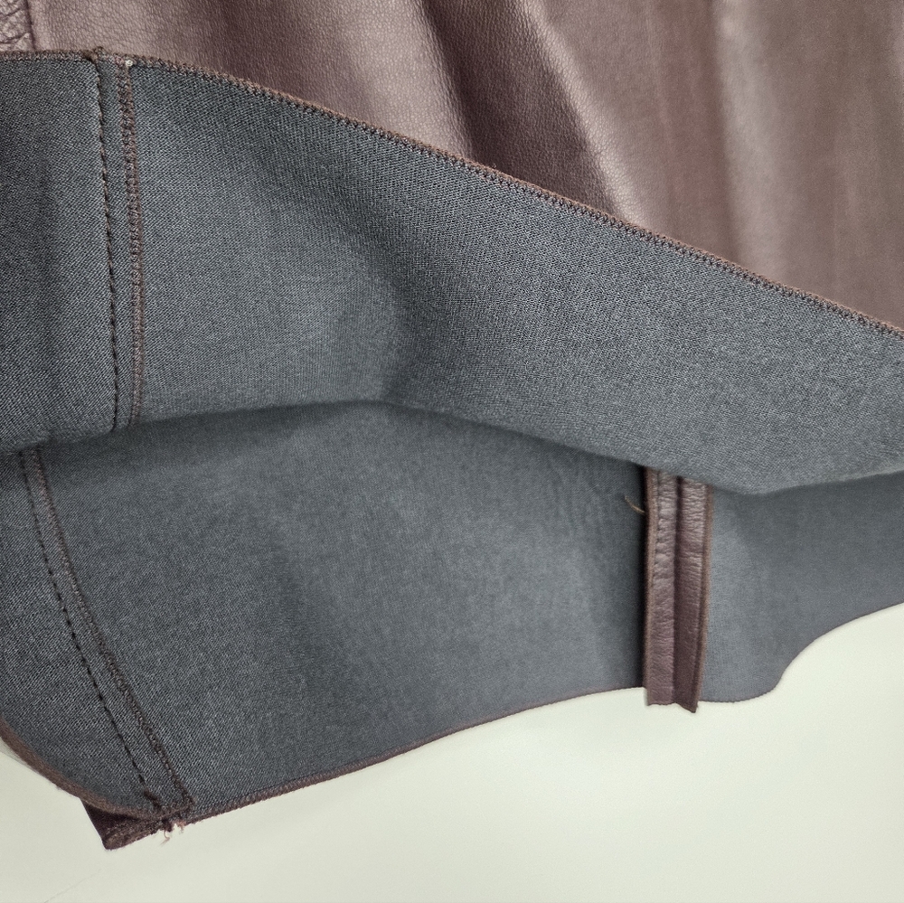O'2nd Size 6 Rich Burgundy Sheep Skin Leather Mini Skirt - Picture 4 of 12